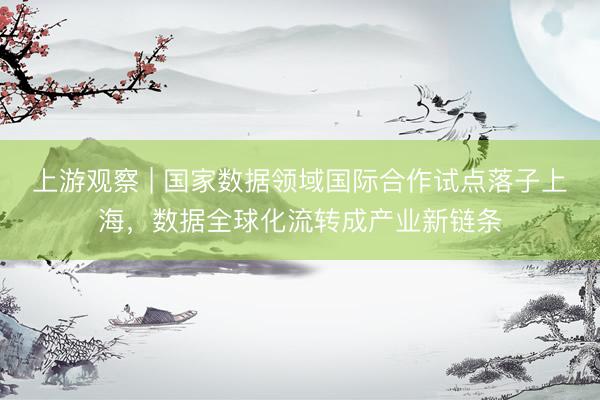上游观察 | 国家数据领域国际合作试点落子上海，数据全球化流转成产业新链条