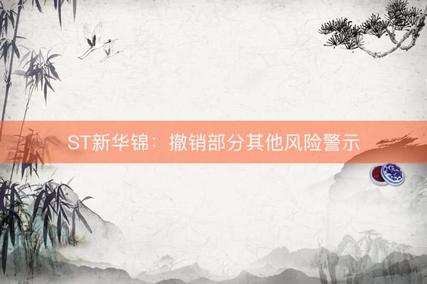 ST新华锦：撤销部分其他风险警示