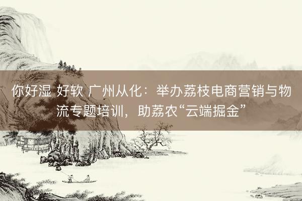 你好湿 好软 广州从化：举办荔枝电商营销与物流专题培训，助荔农“云端掘金”