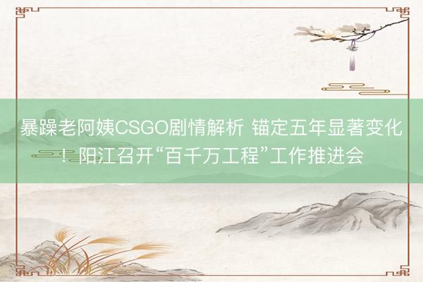 暴躁老阿姨CSGO剧情解析 锚定五年显著变化！阳江召开“百千万工程”工作推进会