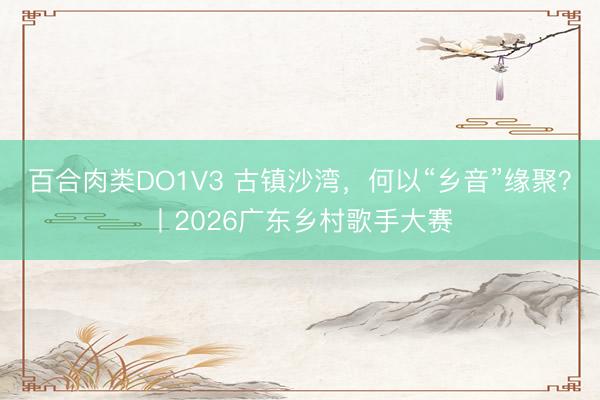 百合肉类DO1V3 古镇沙湾，何以“乡音”缘聚？丨2026广东乡村歌手大赛