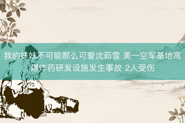 我的妹妹不可能那么可爱沈茹雪 美一空军基地高爆炸药研发设施发生事故 2人受伤