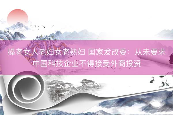 搡老女人老妇女老熟妇 国家发改委：从未要求中国科技企业不得接受外商投资