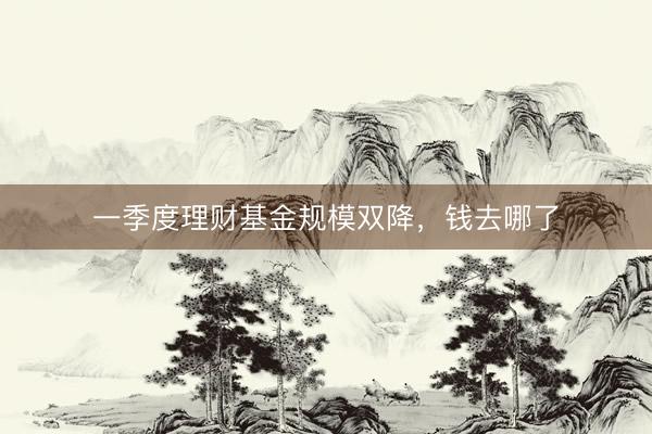 一季度理财基金规模双降，钱去哪了