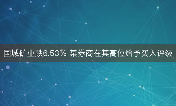 国城矿业跌6.53% 某券商在其高位给予买入评级