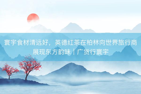 寰宇食材清远好，英德红茶在柏林向世界旅行商展现东方韵味｜广货行寰宇