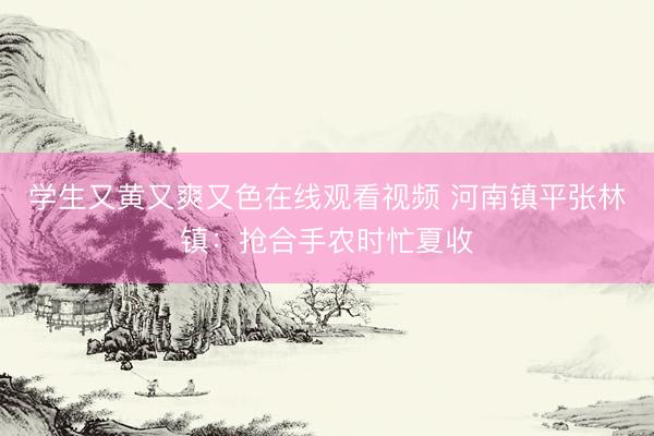学生又黄又爽又色在线观看视频 河南镇平张林镇：抢合手农时忙夏收