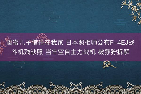 闺蜜儿子借住在我家 日本照相师公布F-4EJ战斗机残缺照 当年空自主力战机 被狰狞拆解