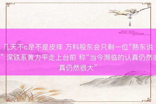 几天不c是不是皮痒 万科股东会只剩一位“熟东说念主” 深铁系黄力平走上台前 称“当今濒临的认真仍然很大”