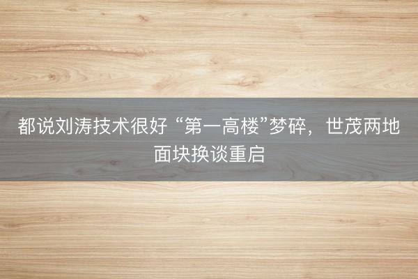 都说刘涛技术很好 “第一高楼”梦碎，世茂两地面块换谈重启