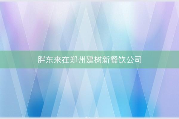 胖东来在郑州建树新餐饮公司