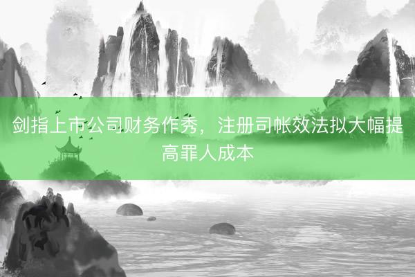 剑指上市公司财务作秀，注册司帐效法拟大幅提高罪人成本